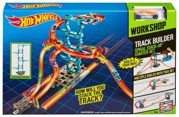 Фото0 Трек Спиральный Спуск Хот Вилс, Hot Wheels Track Builder Spiral Stack-Up Track Set Хот вилс купить
