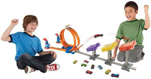 Фото3 Трек Hot Wheels Рекордный Прыжок, Hot Wheels double loop attack track set minicar play kit Хот вилс купить