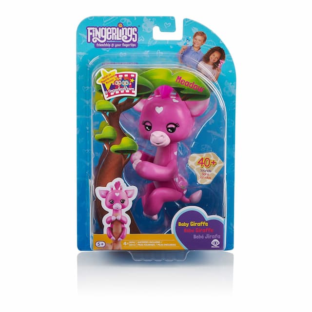 Интерактивная фигурка Фингерлингс Жирафа Луг (розовая) WowWee Fingerlings Giraffe Meadow 3555 изображение 3