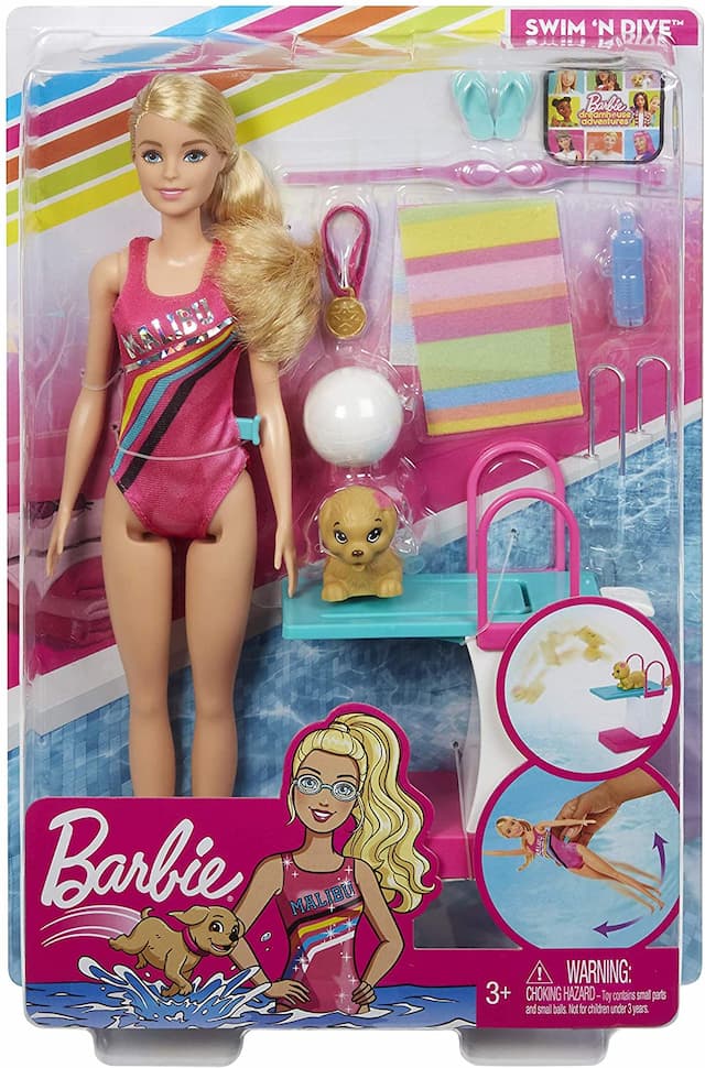 Игровой набор Барби Чемпион по плаванию Barbie Dreamhouse Adventures Swim 'n Dive Doll GHK23 изображение 2