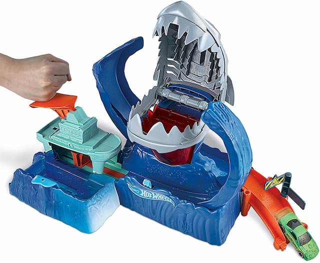 Игровой набор Хот Вилс Голодная акула-робот Измени цвет Hot Wheels City Color Changing Robot Shark Play Set GJL12 изображение 4