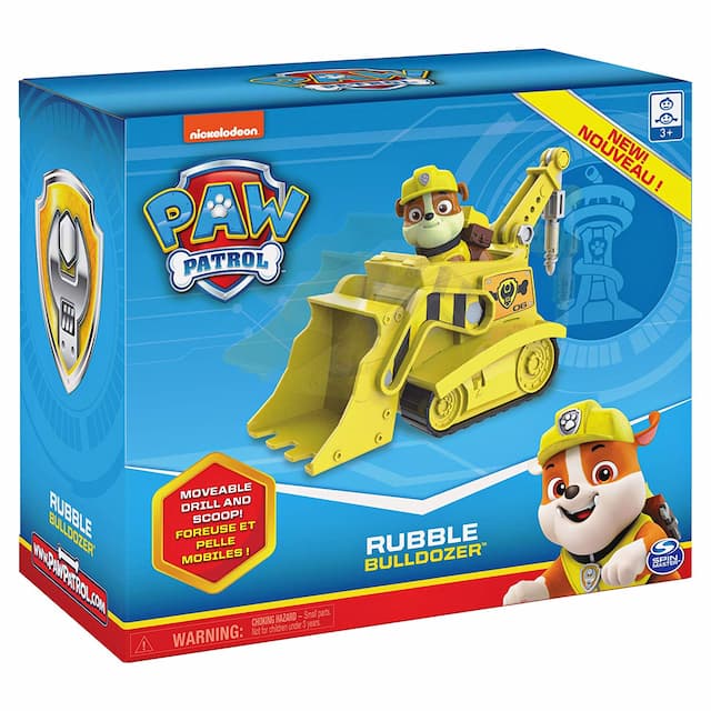 Игровой набор Крепыш с бульдозером и буром Щенячий патруль/Paw Patrol - Rubble's Diggin' Bulldozer - Figure and Vehicle изображение 5