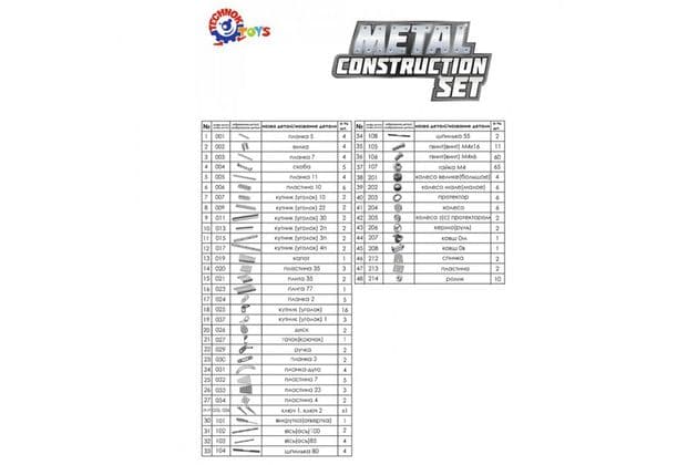 Конструктор металевий "Юний майстер" ТехноК зображення 2