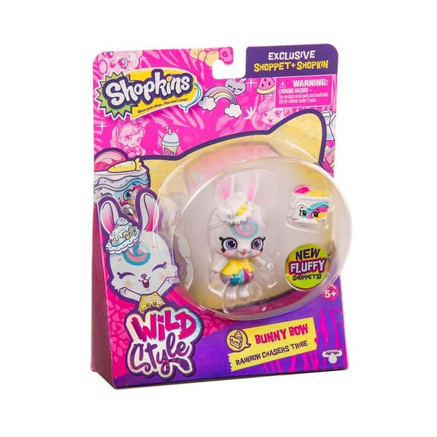 Фото4 Фигурка SHOPKINS SHOPPETS S9 серии "Wild style" – РАДУЖНЫЙ КРОЛИК (эксклюзивный шопкинс, подставка) Каталог