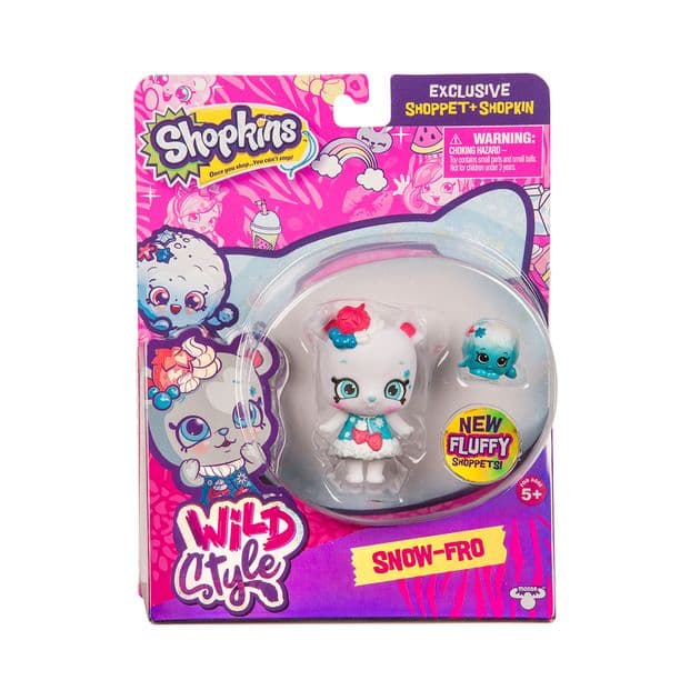 Фото3 Фигурка SHOPKINS SHOPPETS S9 серии "Wild style" – СНЕЖКА (эксклюзивный шопкинс, подставка) Каталог