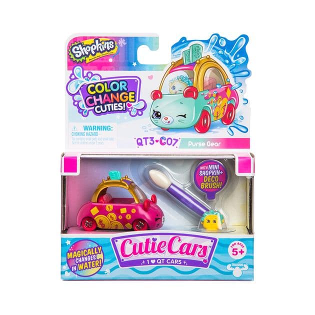 Фото3 Мини-машинка SHOPKINS CUTIE CARS S3 серии "МЕНЯЕМ ЦВЕТ" - МАНИ-ВЕН (с мини-шопкинсом и кисточкой) Каталог