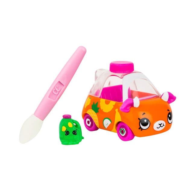 Фото2 Мини-машинка SHOPKINS CUTIE CARS S3 серии "МЕНЯЕМ ЦВЕТ" - СОЧНЫЙ-СЕДАН (с мини-шоп. и кисточкой) Каталог