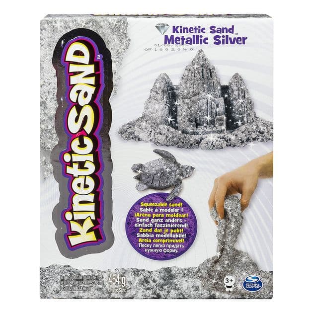 Фото2 Песок для детского творчества - KINETIC SAND METALLIC (серебряный, 454 г) Каталог