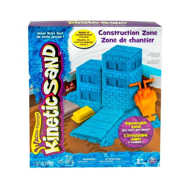Фото2 Набор песка для детского творчества - KINETIC SAND CONSTRUCTION ZONE (голубой , формочки, 283 г) Каталог
