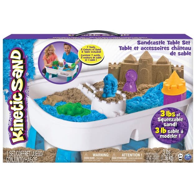  Набор песка для детского творчества - KINETIC SAND TABLE (голубой,натур.,1360г, стол для игры,аксес) Каталог