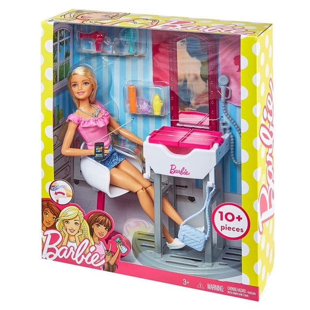 Игровой набор Барби Салон красоты Barbie Salon & Doll, Blonde FJB36 фото 5