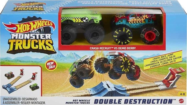 Игровой набор Хот Вилс Двойной старт Hot Wheels Monster Trucks Double Destruction изображение 2