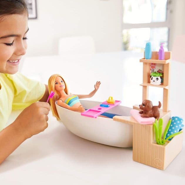Игровой набор Барби Спа-салон Barbie Fizzy Bath Doll & Playset GJN32 изображение 1