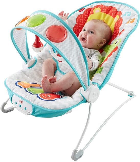 Детский музыкальный шезлонг кресло-качалка Ударяй и играй Fisher-Price Fun 'n Fold Bouncer FFX45 изображение 12