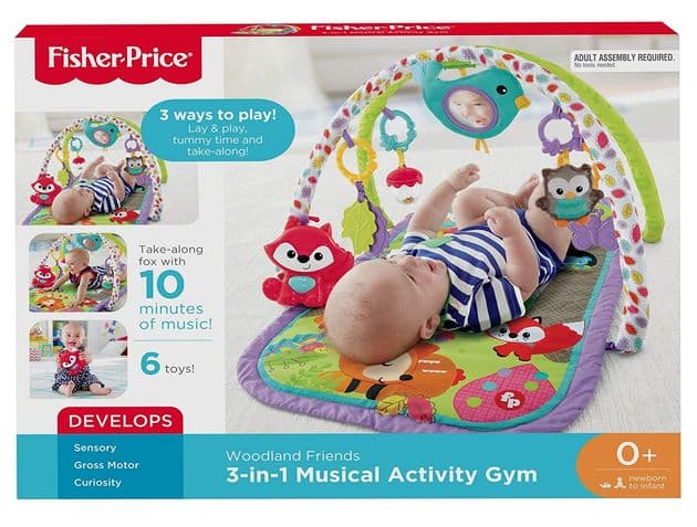 Развивающий музыкальный коврик Лесные друзья Лисенок Fisher-Price 3-in-1 Woodland изображение 3