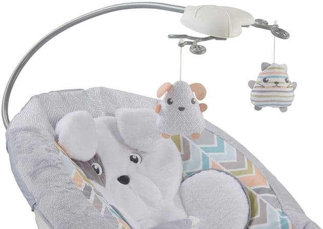 Кресло-шезлонг с мобилем Мой маленький щенок Fisher-Price Deluxe Bouncer Sweet Dreams Snugapuppy DTH04 изображение 4