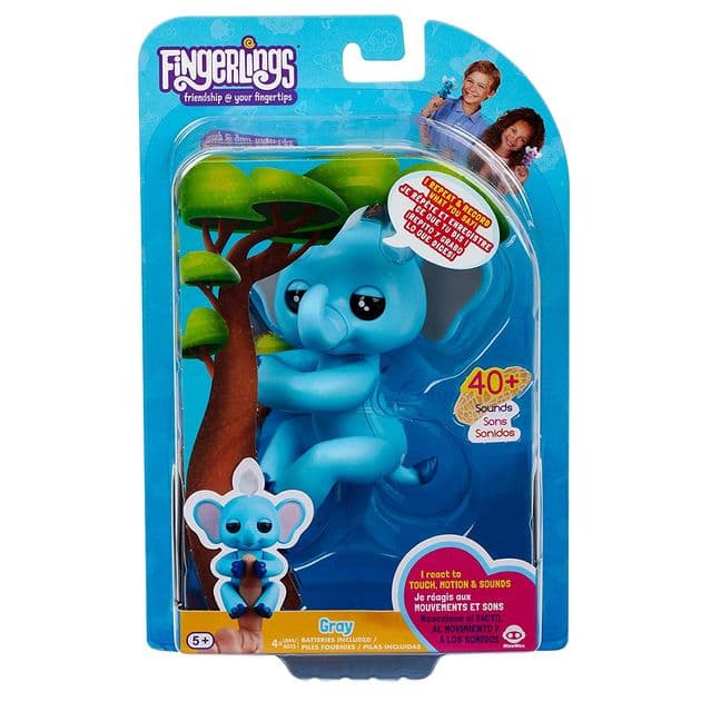 Интерактивная фигурка слоненок Грей Фингерлингс WowWee Fingerlings Baby Elephant Gray 3596 изображение 3