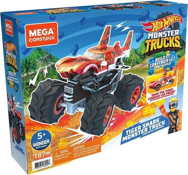 Конструктор Хот Вилс внедорожник Тигровая Акула Mega Construx Hot Wheels Tiger Shark Monster Truck изображение 3