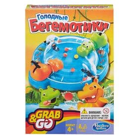 Настольная игра Голодные бегемотики мини Grab and Go! Hasbro Games изображение 