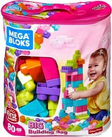 Классический конструктор для девочек в мешке, Mega Bloks First Builders Big Building Bag DCH62 изображение 1