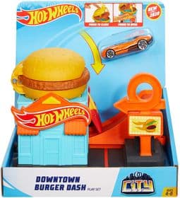 Игровой набор Хот Вилс Приключения в бургерной Hot Wheels Downtown Burger Dash изображение 5