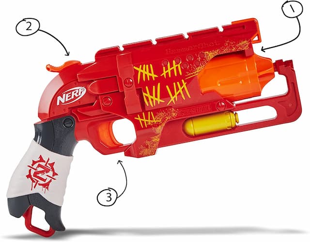 Бластер Нерф Зомби Страйк Хаммершот красный NERF Zombie Strike Hammershot изображение 3