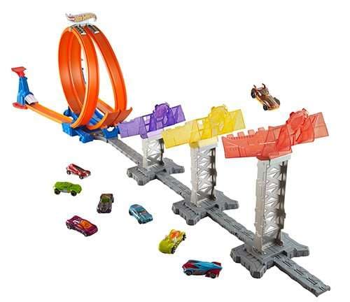Фото1 Трек Hot Wheels Рекордный Прыжок, Hot Wheels double loop attack track set minicar play kit Хот вилс купить