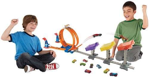 Фото3 Трек Hot Wheels Рекордный Прыжок, Hot Wheels double loop attack track set minicar play kit Хот вилс купить