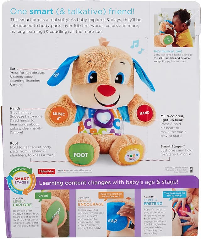 Интерактивная игрушка Умный щенок Фишер Прайс Fisher-Price Laugh & Learn Smart Stages Puppy изображение 2