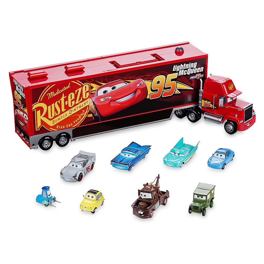 Машинки тачки купить. Набор машинок Тачки Disney Pixar. Маккуин грузовик тачки3. Игровой набор "говорящий Мак с трейлером и 8 гонщиков" Тачки, Дисней. Молния Маккуин грузовик.