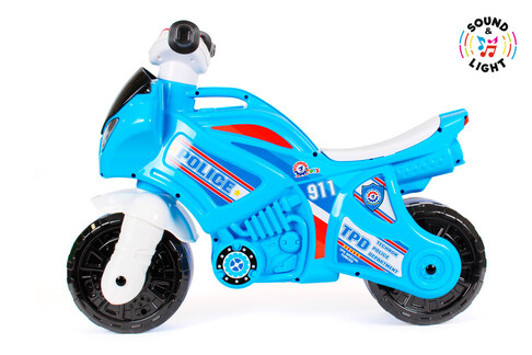 Мотоцикл біговел блакитний Поліція зображення