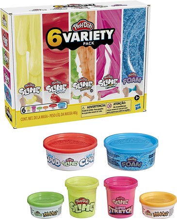 Игровой набор 6 разных готовых слаймов Play-Doh  6 Pack - Slime изображение 