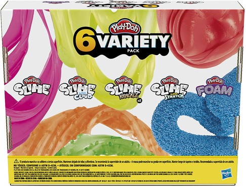 Игровой набор 6 разных готовых слаймов Play-Doh  6 Pack - Slime изображение 1