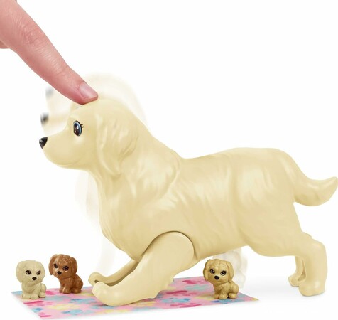 Barbie Brunette Doll with Mommy Dog and Newborn Puppies зображення 1