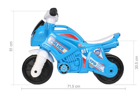 Мотоцикл біговел блакитний Поліція зображення 2