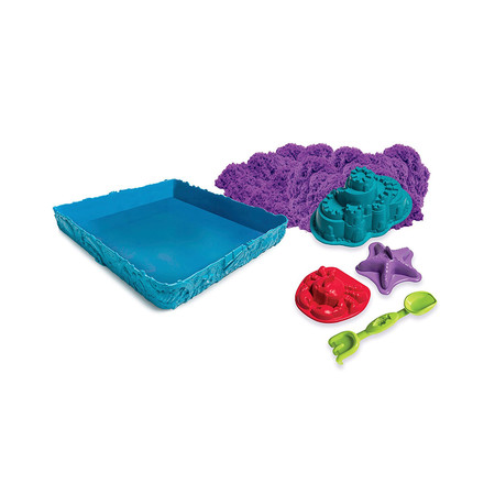 Фото3 Набор песка для детского творчества - KINETIC SAND ЗАМОК ИЗ ПЕСКА (фиолетовый, 454 г, формочки, лото Каталог