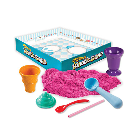 Фото3 Набор песка для детского творчества - KINETIC SAND ICE CREAM (розовый, формочки, 283 г) Каталог