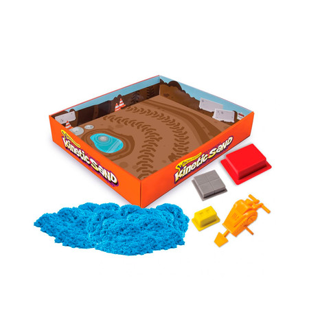 Фото4 Набор песка для детского творчества - KINETIC SAND CONSTRUCTION ZONE (голубой , формочки, 283 г) Каталог