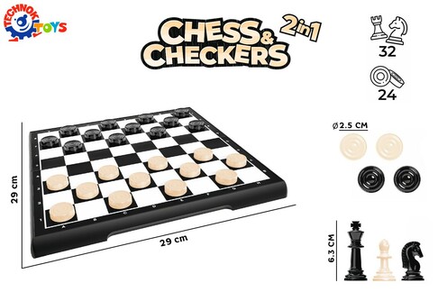 Набір настільних ігор шахи та шашки Технок зображення 1