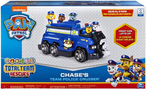 Автомобиль Чейза с 6 щенками Щенячий Патруль Paw Patrol Chase’s Total Team Rescue Police Cruiser изображение