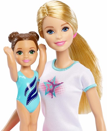 Игровой набор Барби гимнастка и ее ученица Barbie Flippin Fun Gymnast DMC37 изображение 1