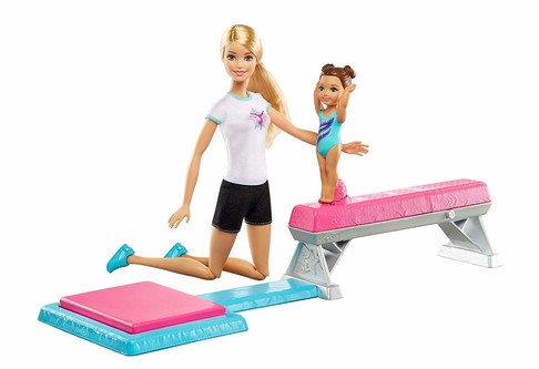 Игровой набор Барби гимнастка и ее ученица Barbie Flippin Fun Gymnast DMC37 изображение 7
