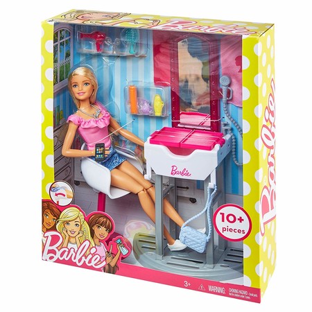 Игровой набор Барби Салон красоты Barbie Salon & Doll, Blonde FJB36 фото 5