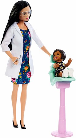 Игровой набор кукла Барби Стоматолог брюнетка Barbie Dentist Doll & Playset, Black Hair FXP17 изображение 4