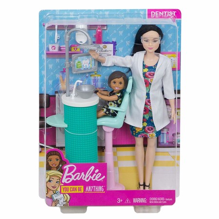 Игровой набор кукла Барби Стоматолог брюнетка Barbie Dentist Doll & Playset, Black Hair FXP17 изображение 6