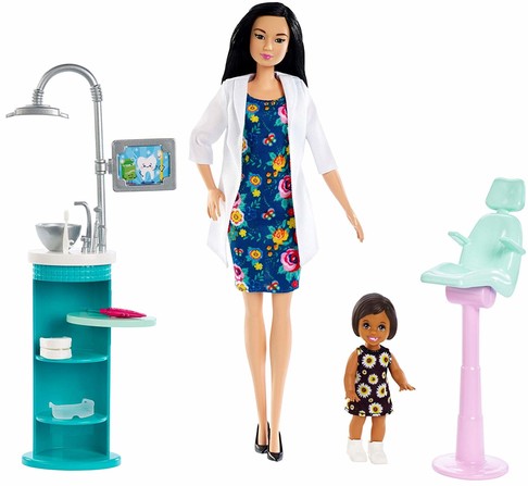 Игровой набор кукла Барби Стоматолог брюнетка Barbie Dentist Doll & Playset, Black Hair FXP17