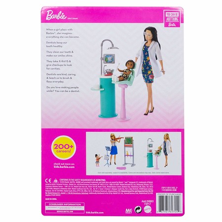 Игровой набор кукла Барби Стоматолог брюнетка Barbie Dentist Doll & Playset, Black Hair FXP17 изображение 13