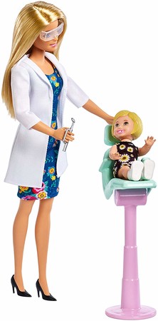 Игровой набор кукла Барби Стоматолог блондинка Barbie Dentist Doll & Playset FXP16 изображение 2