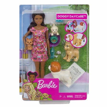 Игровой набор кукла Барби Уход за щенками брюнетка Barbie Doggy Daycare, Brunette FXH09 фото 5