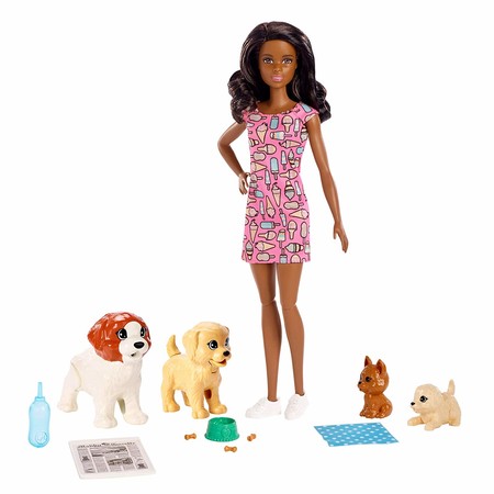 Игровой набор кукла Барби Уход за щенками брюнетка Barbie Doggy Daycare, Brunette